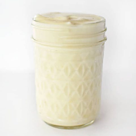 homemade mayonnaise in a jar