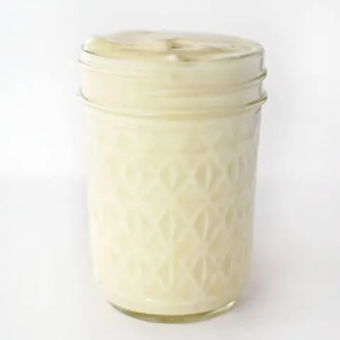 homemade mayonnaise in a jar