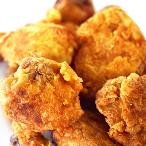 Pieces of fried chicken without buttermilk