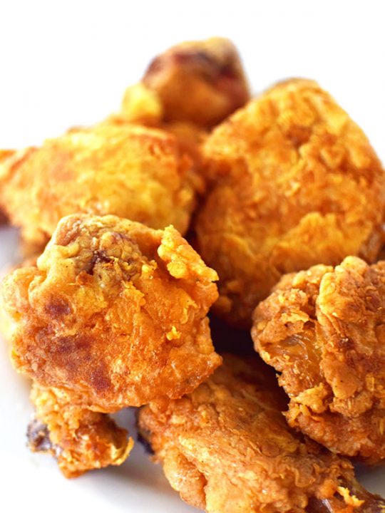 Pieces of fried chicken without buttermilk