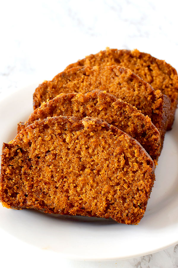 slices of butternut squash bread on a plate