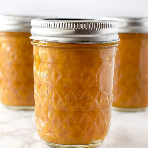 three jars of butternut squash puree