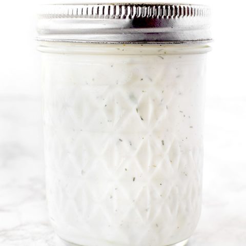 Dairy free ranch dressing in a mason jar