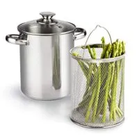 Cook N Home 4 Quart 3-Piece Vegetable Asparagus Steamer Pot 