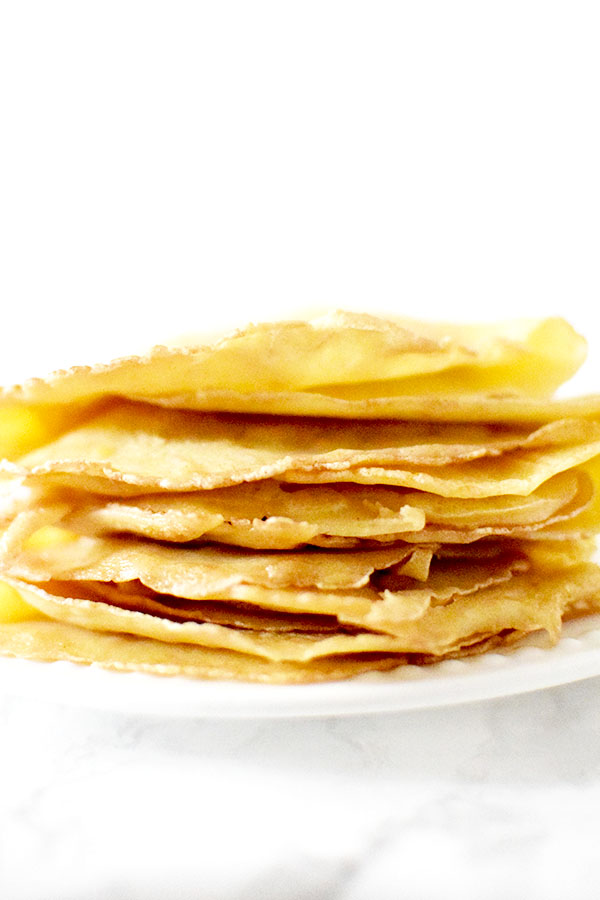 savory crepes tacked on a plate