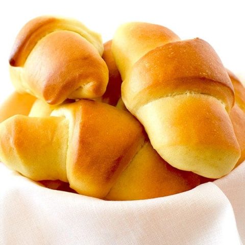 Crescent dinner rolls in a bowl