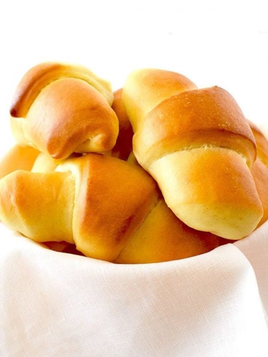 Crescent dinner rolls in a bowl