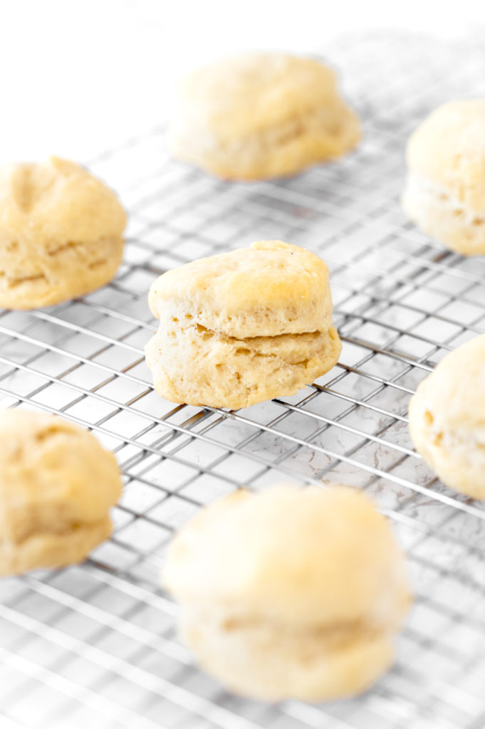 Dairy free biscuits on a cooling wrack