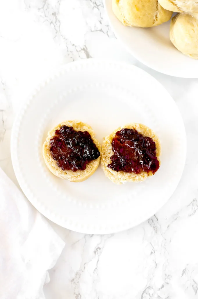 biscuits with on a plate with jelly